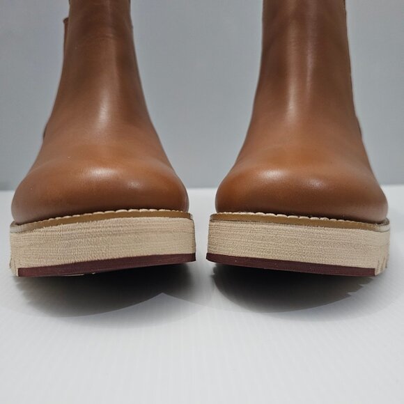 Cole Haan Zerogrand City Ankle Boot Womens 10.5 Tan Leather Waterproof Wedge - Picture 6 of 16